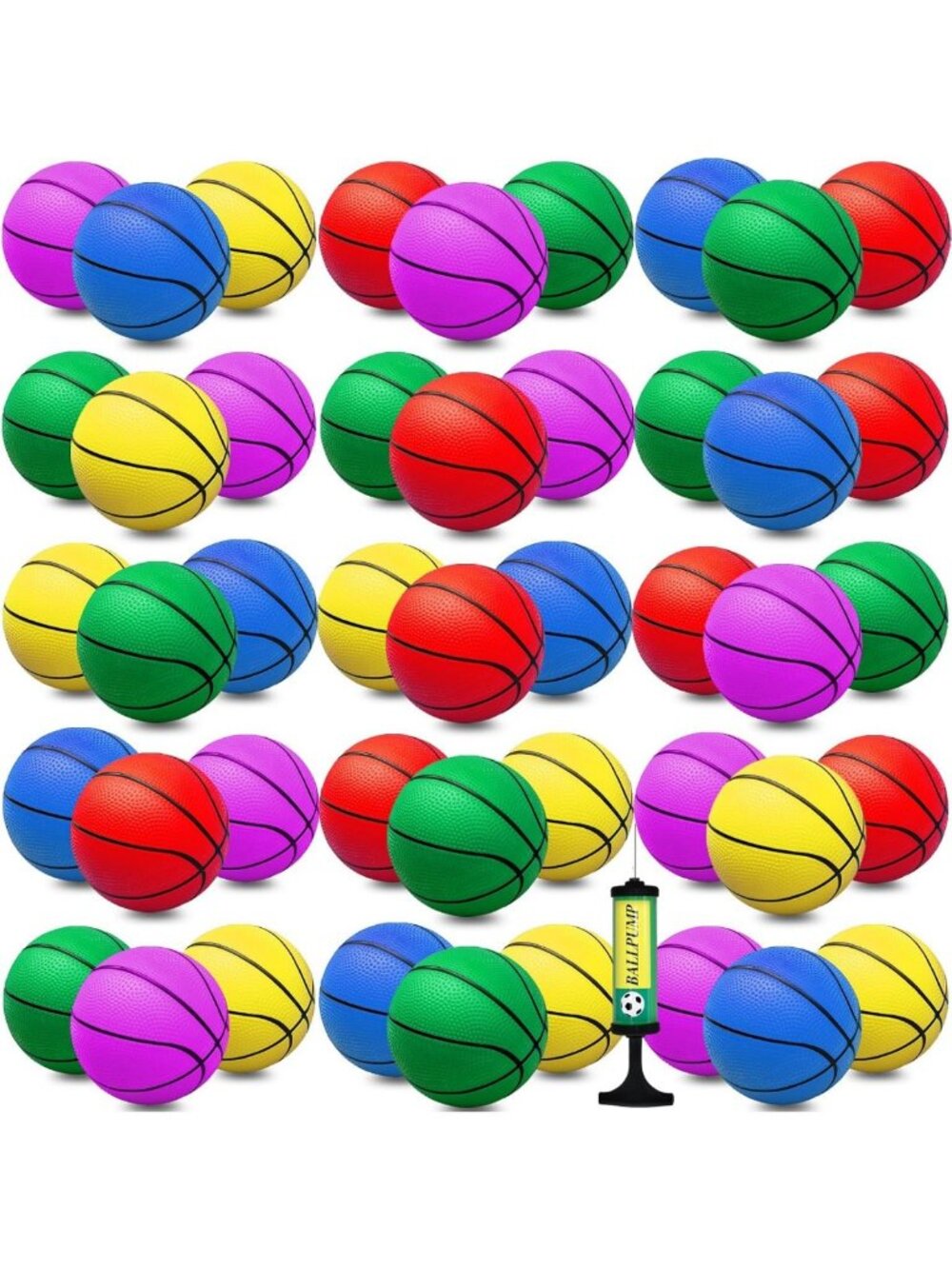 30Pcs 7" Mini Basketballs Balls Bulk PVC Small Basketball for Over The Door